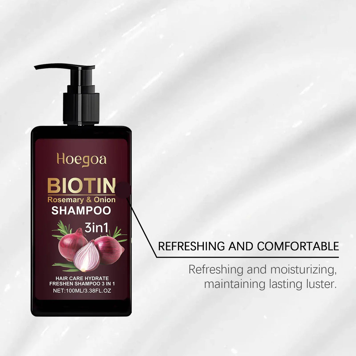 Red Onion Rosemary Shampoo Anti Hair Loss Repair Damaged Frizz Deep Cleansing Oil Control Thickening Hair Growth Shampoo