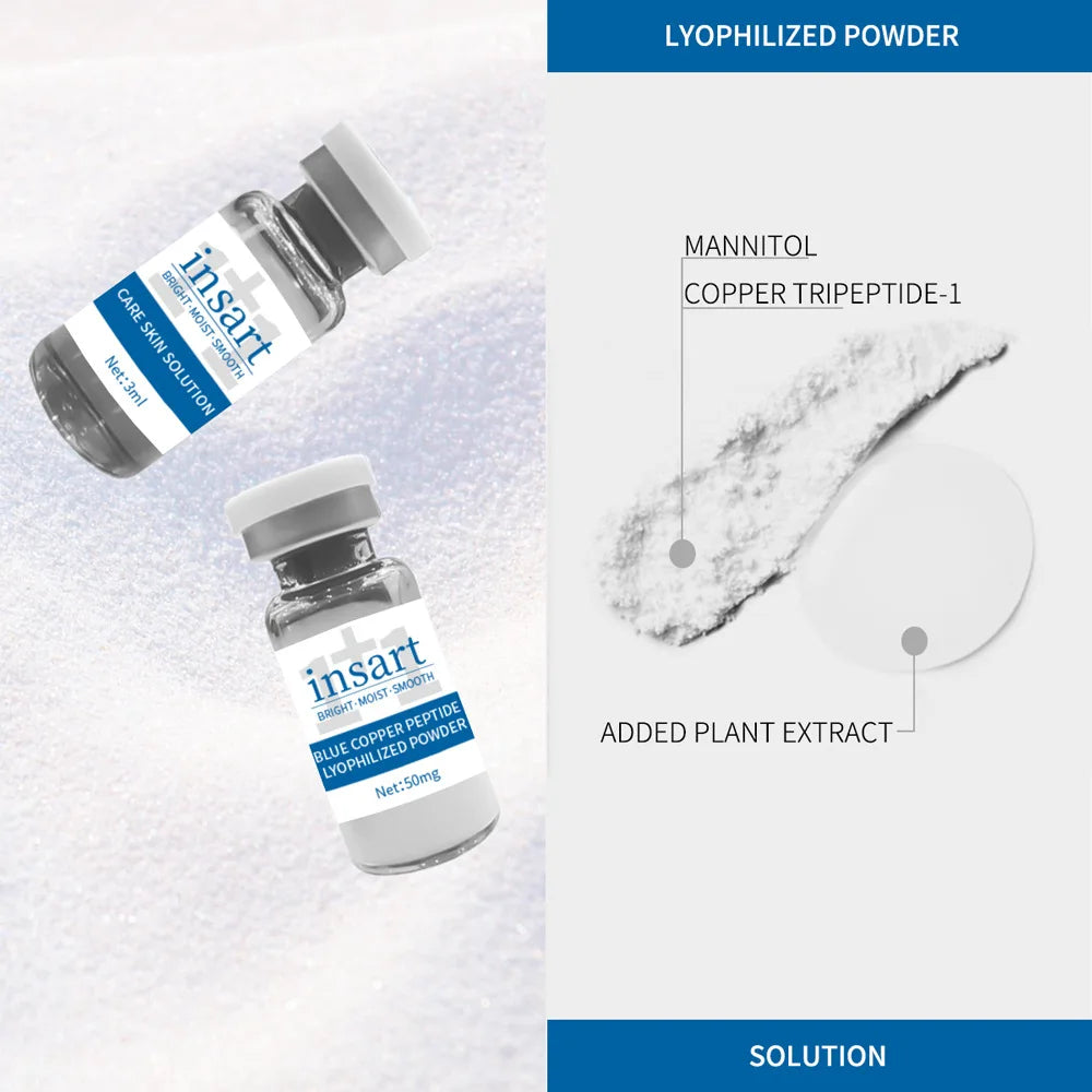 Blue Copper Lyophilized Powder Set Moisturizing Whitening Face Serum Anti Wrinkle Smooth Tender Skin Care Brighten Essence