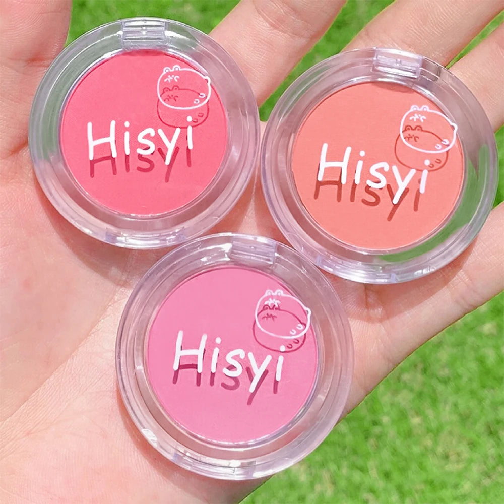 HISYI monochrome blush whitening matte cosmetics vitality girl nude makeup natural smudge monochrome blush plate