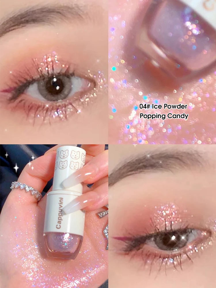 Cappuvini Star Dots eye shadow Liquid Pearlescent Fine Flashing Easy to Dizzy High gloss Cubs Bowling Ball Liquid eye shadow