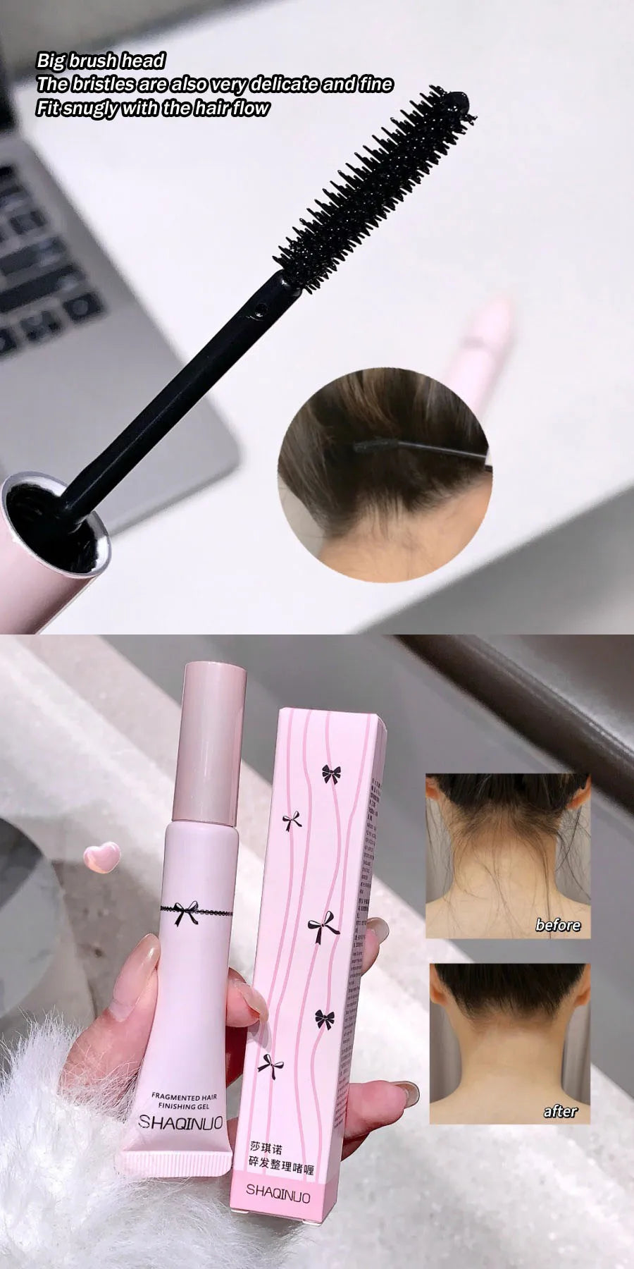 15g Broken Hair Wax Stick Hair Styling Gel Cream Big Brush Fixed Shaping Refreshing Not Greasy Hair Finishing Cream Mascara