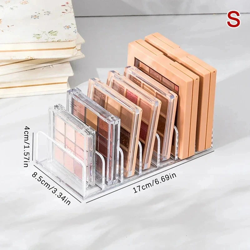 7-Compartment Desktop Makeup Organizer Plastic Storage Box for Cosmetics Blush Eyeshadow Display Tray - Clear Plastic