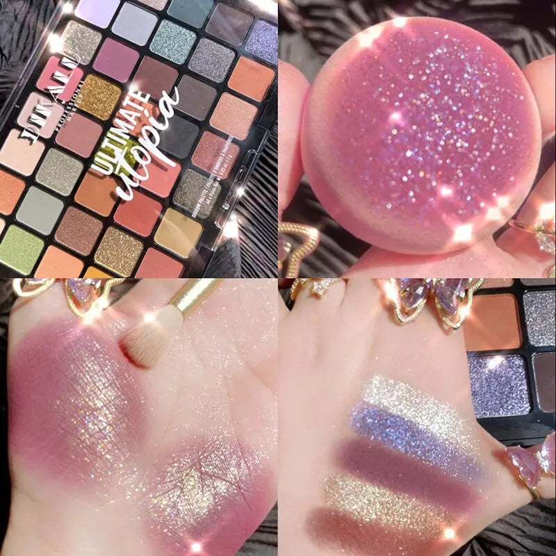DIKALU 40 Color Eyeshadow Palette Utopia Queen Earth Pearl Matte Glossy Multi-Color Palette