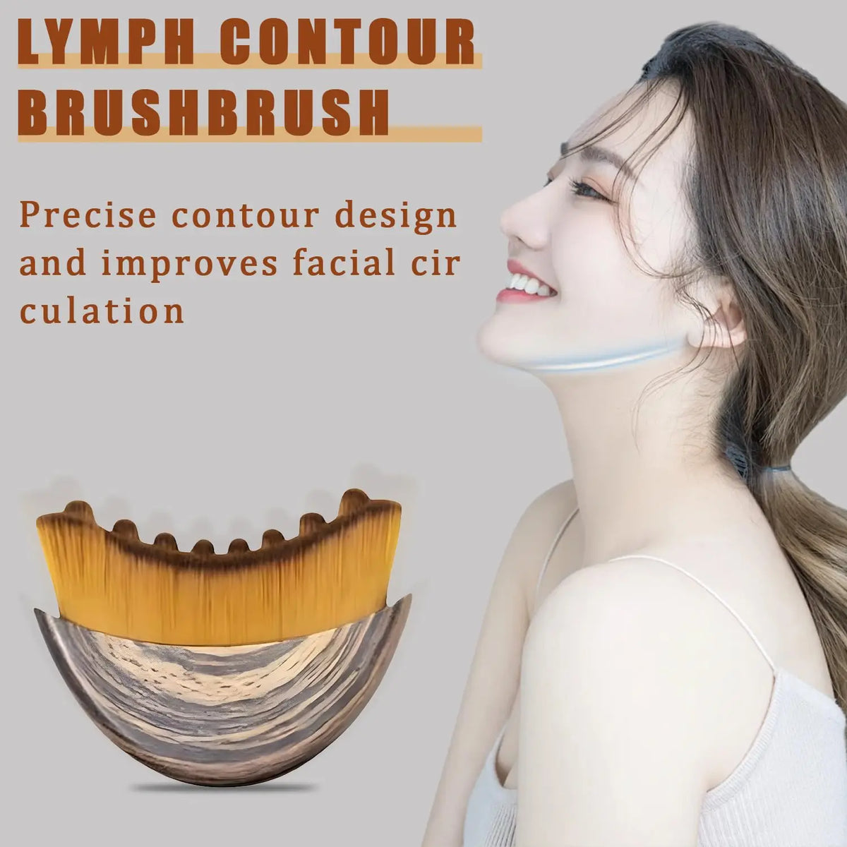 1/2 Pcs Lymphatic Contour Face Brush Dry Brushing Drainage Massager Gentle Exfoliation Chin Jawline Sculpting Skin Tightening