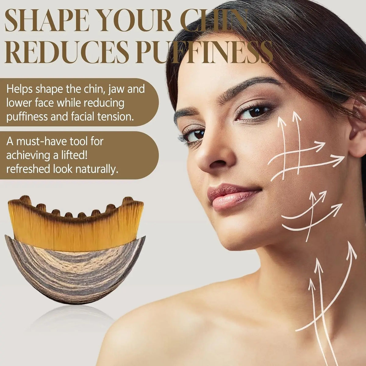 1/2 Pcs Lymphatic Contour Face Brush Dry Brushing Drainage Massager Gentle Exfoliation Chin Jawline Sculpting Skin Tightening