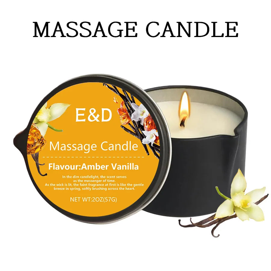 Massage Oil Candle, for Stress Relief and Skin Moisturizing, Scented Candles Aromatherapy SM Product Spa Essentials, Luxury Cand