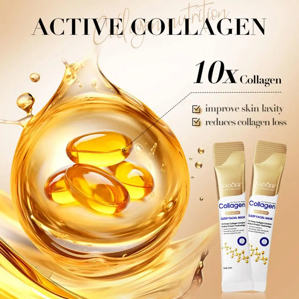 20pcs Collagen Sleeping Facial Masks Deep Moisturizing Brightening Firming Hydrating Face Mask Facial Skin Care for Women
