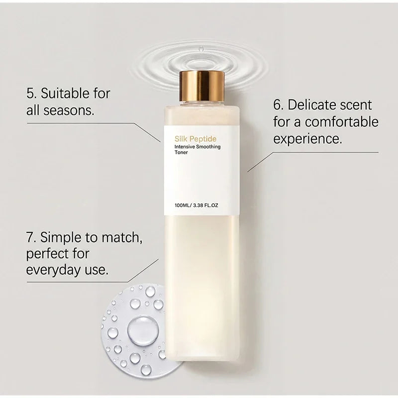 Silk Peptide EGF Facial Toner Gold Particle Smoothing Essence Water Deep Hydration Moisturizing Face Liquid Daily Korea Skincare