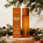 OceAura Vitamin C Body Oil for Glowing Skin Brightening Deep Hydration After Shower Vanilla Verve Scented Body Massage Oil 100ml