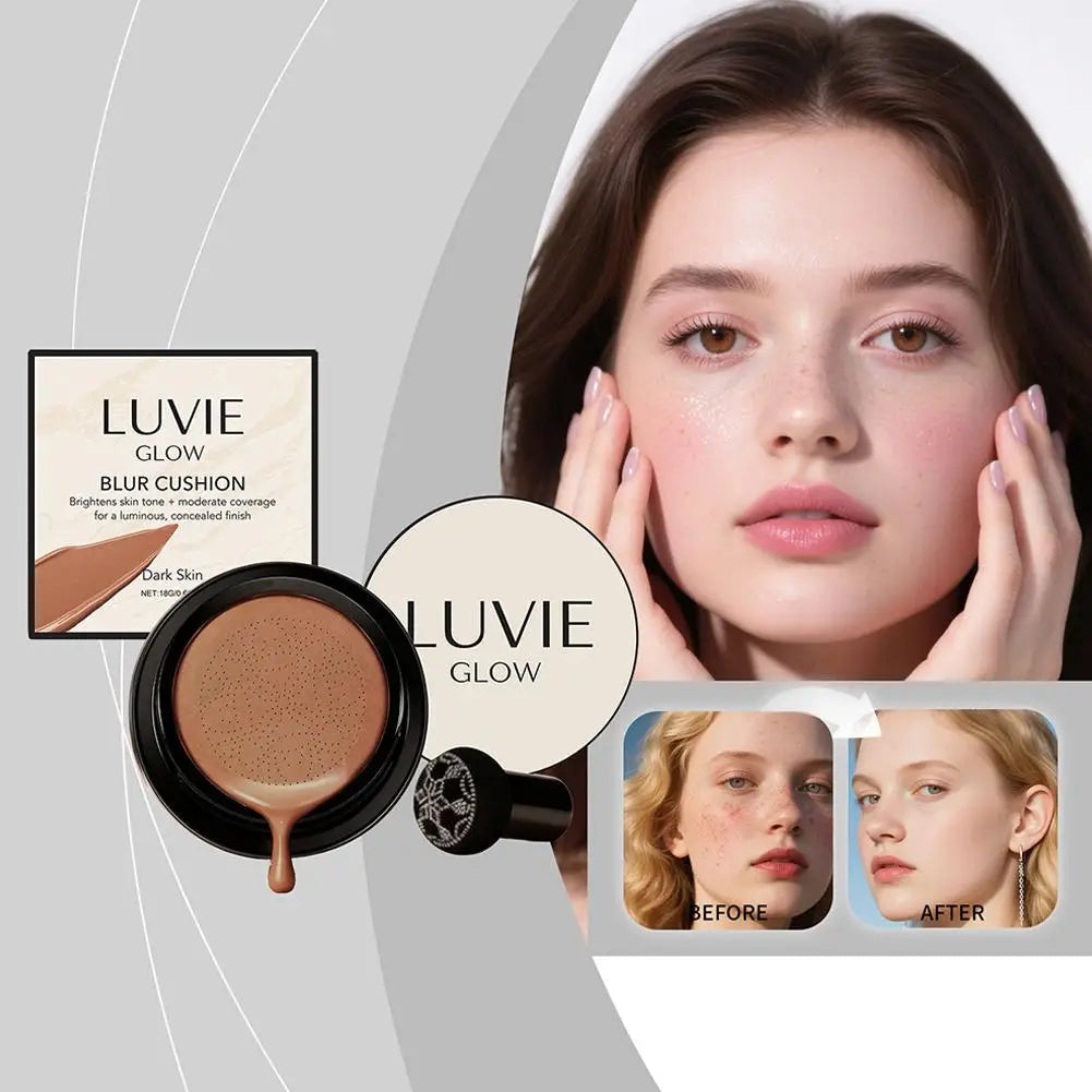 Glow Foundation Mushroom Head Air Cushion CC BB Cream Full Coverage Makeup Foundation Long Lasting Hydrating Even Skin Tone