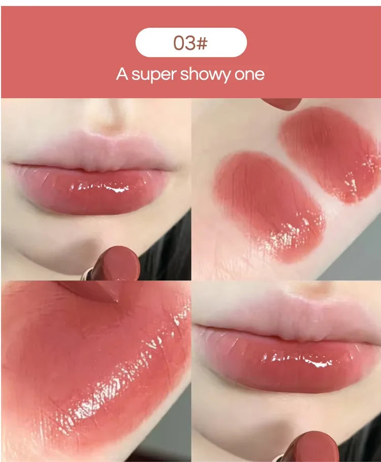 Silky Glossy Lipstick Gege Bear Pump Lips Moisture Water Bomb Comfortable Ultra Sheen Non-Stick Cup Lip Balm