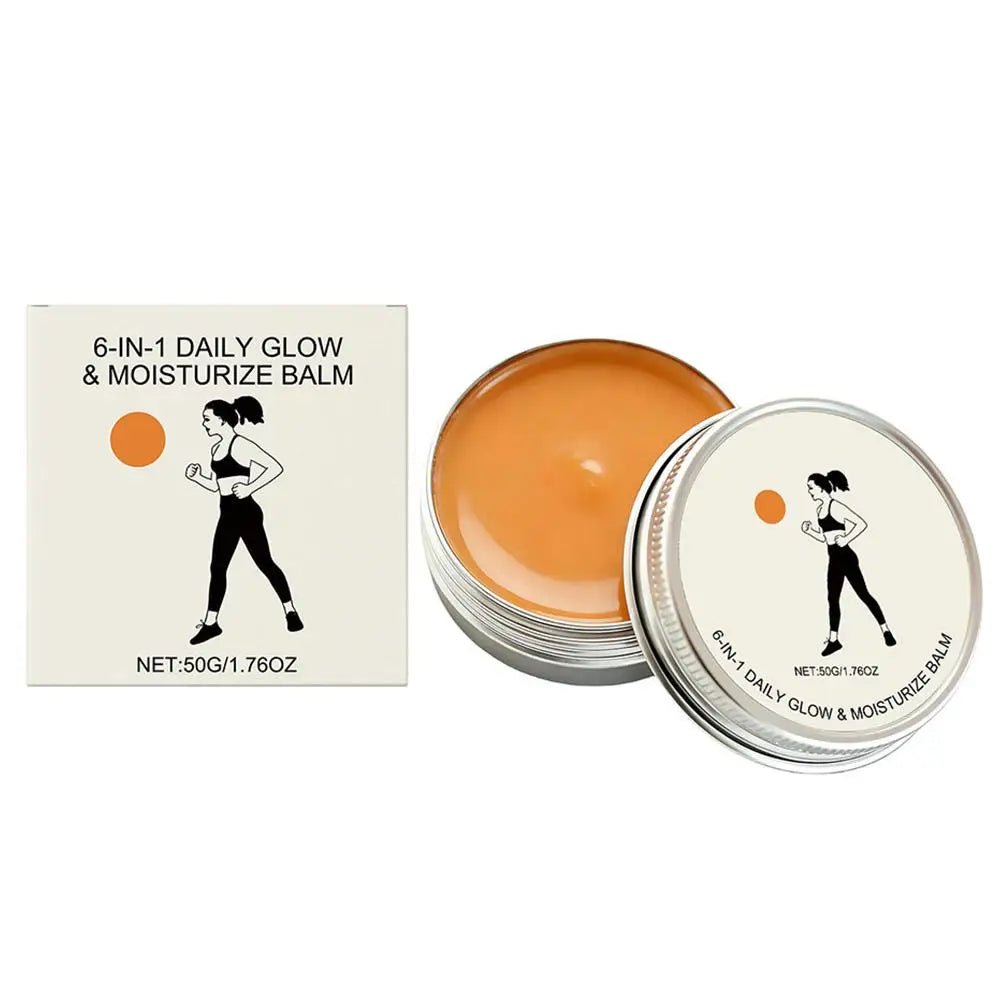 6-in-1 Daily Glow & Moisturize Day Balm, Night Balm & Face Scrub Reduces Acne & Redness, Moisturizing & Repairing Skin Care 50g