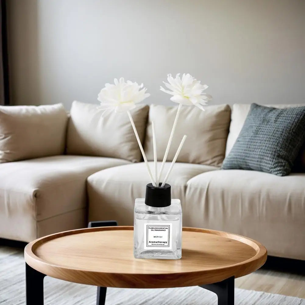 50ml Natural Essential Oil Air Freshener Flameless Home Fragrance Aromatherapy Oil with Reed Diffuser Stick Liquid Air Freshener