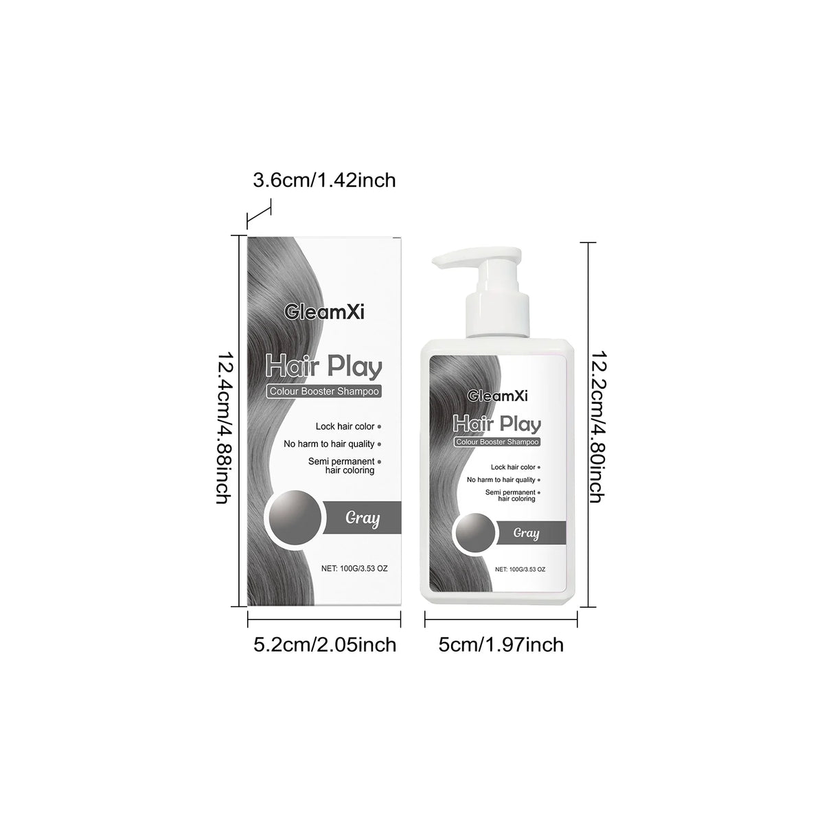 Gray Hair Shampoo 4colors- Color Locking, Moisturizing, Smooth Hair, Lightweight, Even Coloring, Trendy and Fashionable