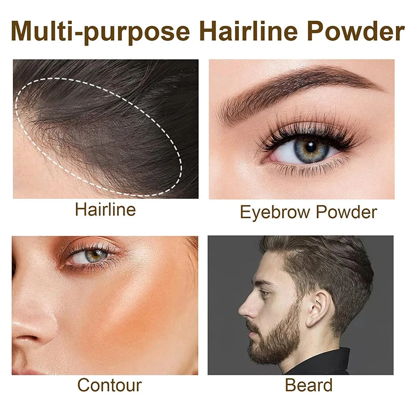 Instant Hairline Powder, Fast Covering Hair Root Concealer, Eyebrow and Beard Lines, and Long-lasting Wind and Sweat Resistant