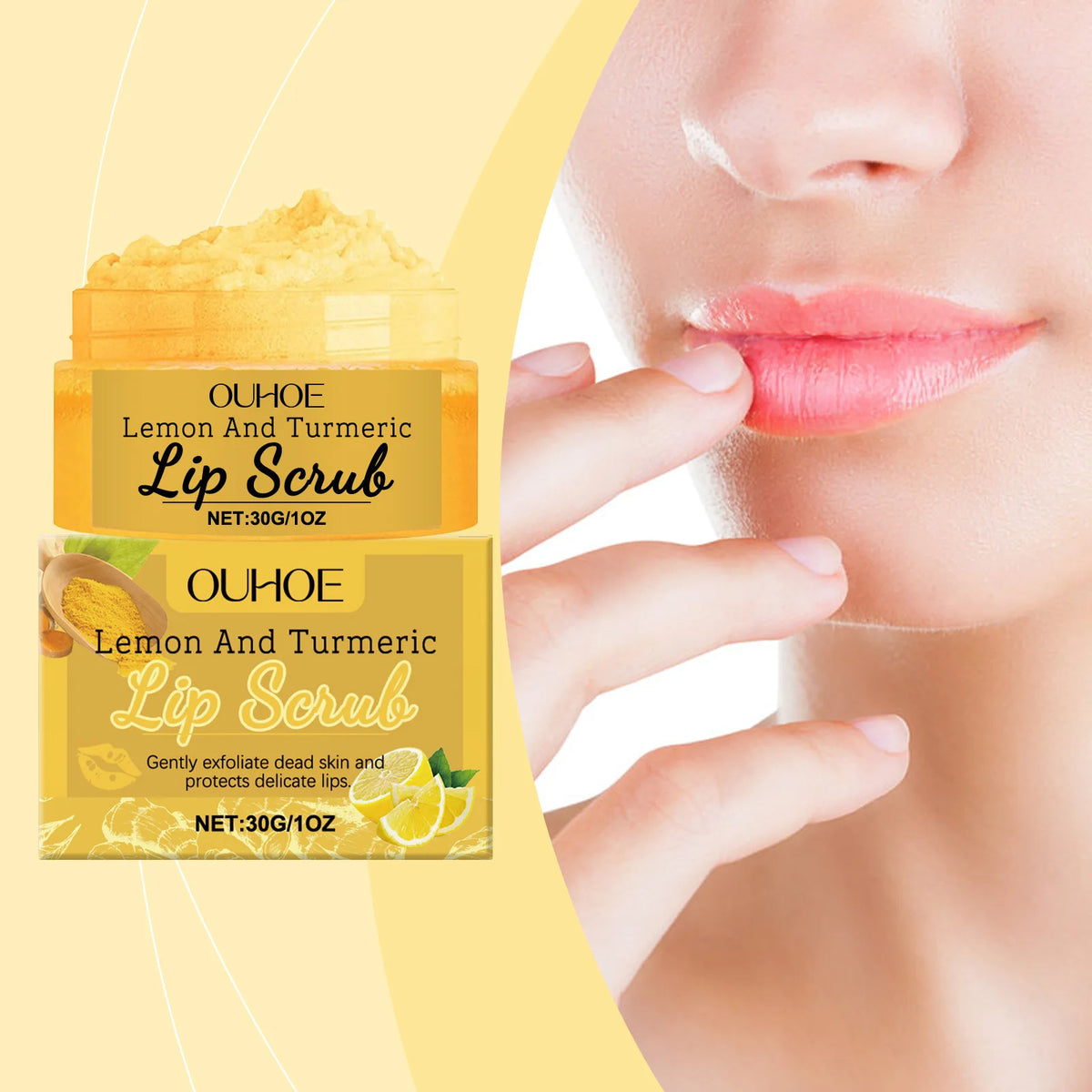 Turmeric Lemon Lip Scrub Exfoliating Remove Dead Skin Reduce Fine Lines Prevent Dry Nourishing Hydrating Anti Cracked Lip Scrub