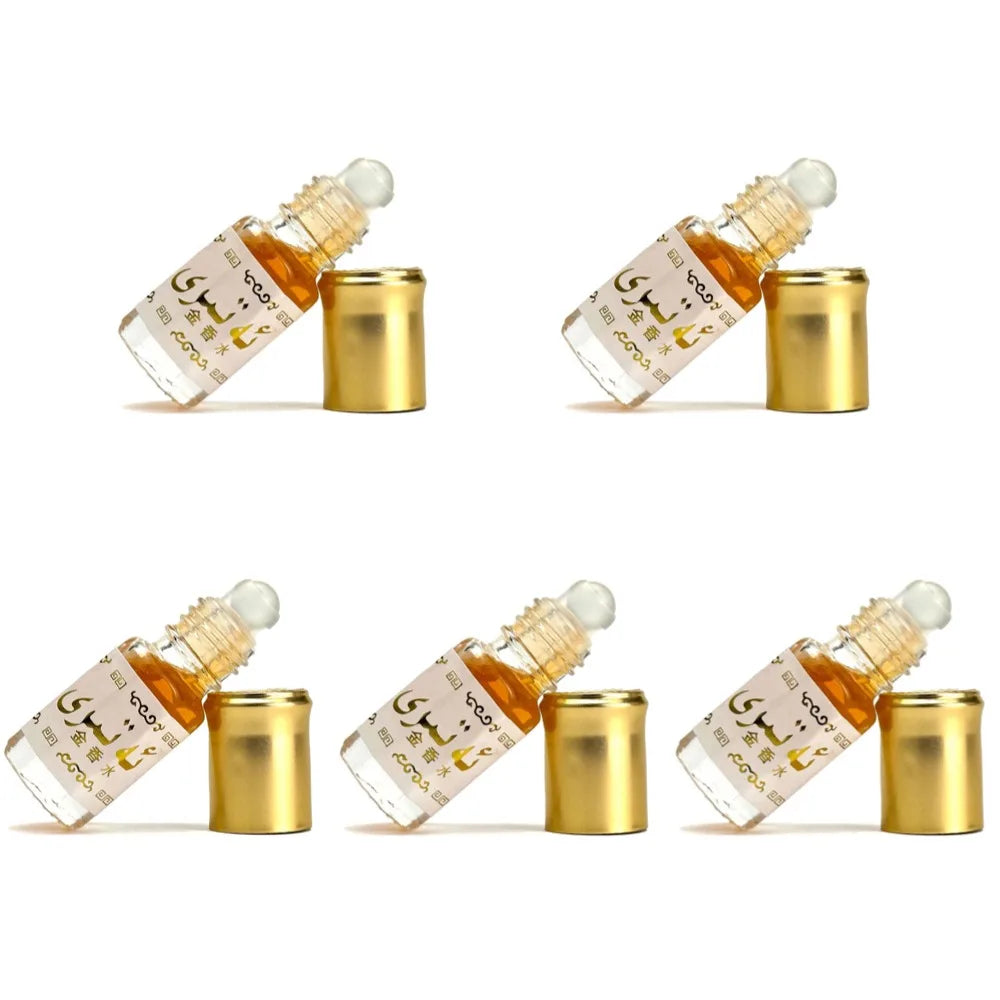 1/3/5pcs 3ml Golden Ball Parfum Mini Portable Middle East Arab Milky Fragrance Floral Scent Lasting Date Exotic Eau De Toilette