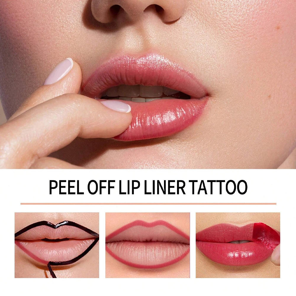 Peel Off Lip Liner Tattoo Lipgloss Waterproof Long Lasting Matte Lip Tint Lips Stain Cosmetics Enhances Lip Color Women Girl Nourishing Lipstick Care Products