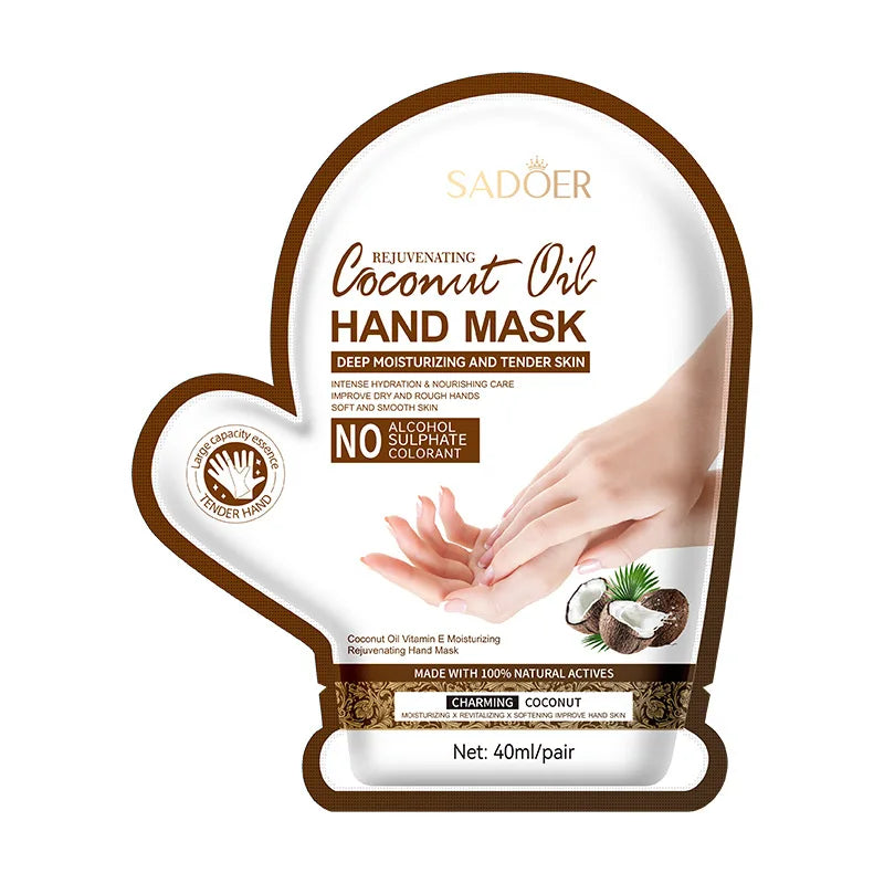 SADOER Coconut Moisturizing Hand Mask Whitening Nourishing Anti-aging Hydrating Hand Gloves for Hands Skin Care Products