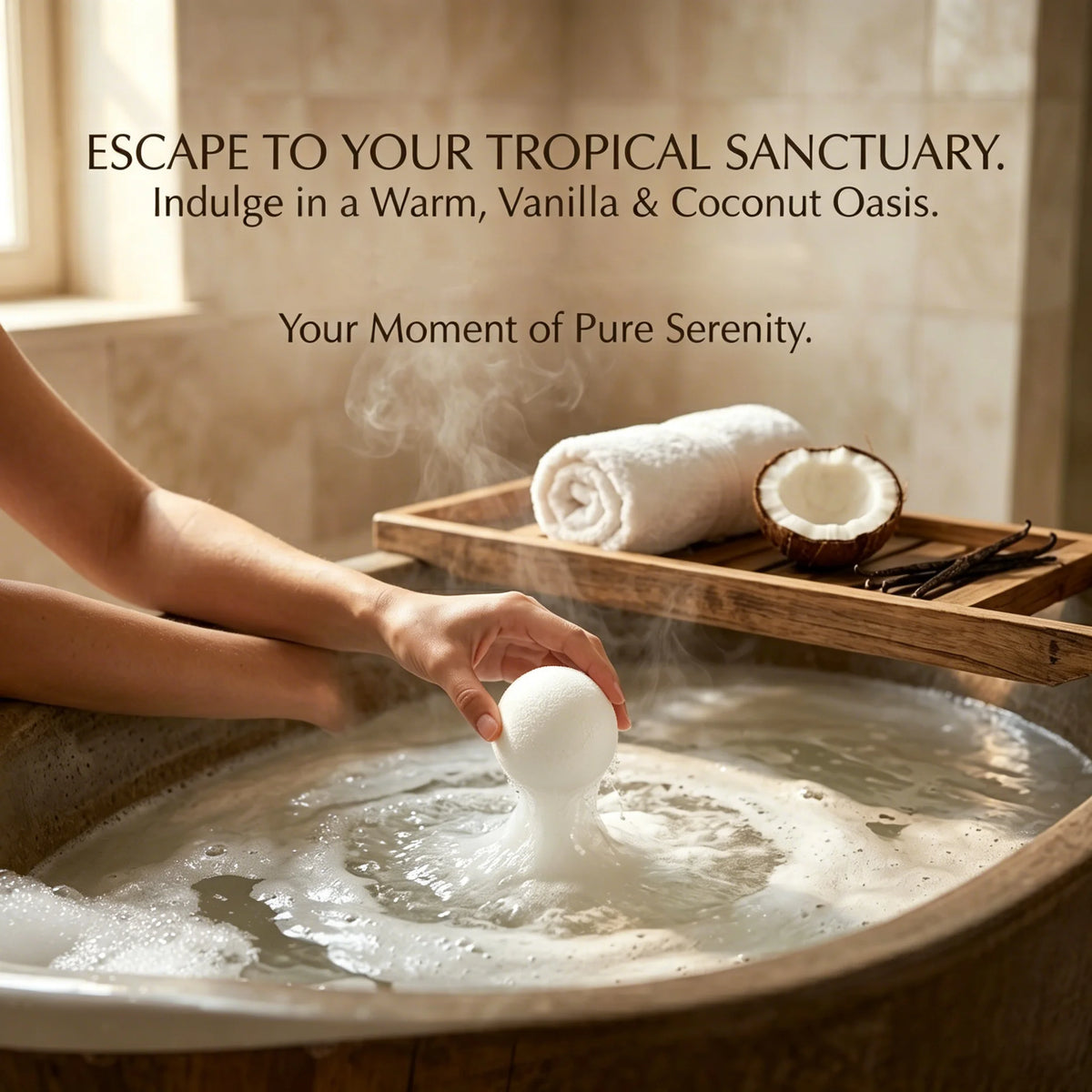 Coconut Scented Bath Salt Balls, Bubble Bath Pellets, Multiple Uses at Home, Spa-Grade Experience
