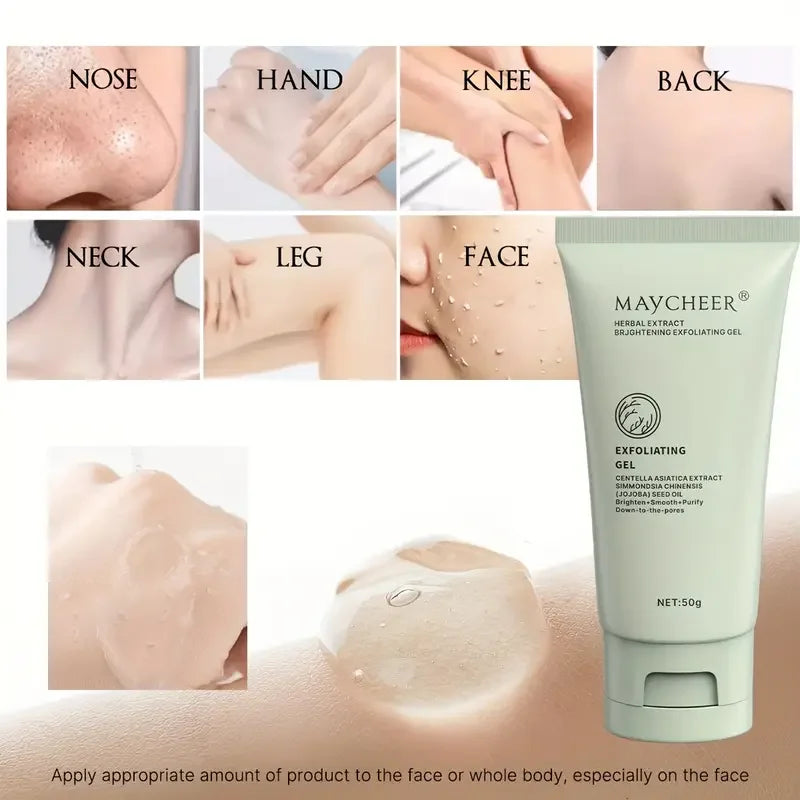 Herbal Extract Exfoliating Gel, Cleansing Scrub Gel, Facial Deep Cleansing Pores and Exfoliation, Moisturizing Skin Care Product