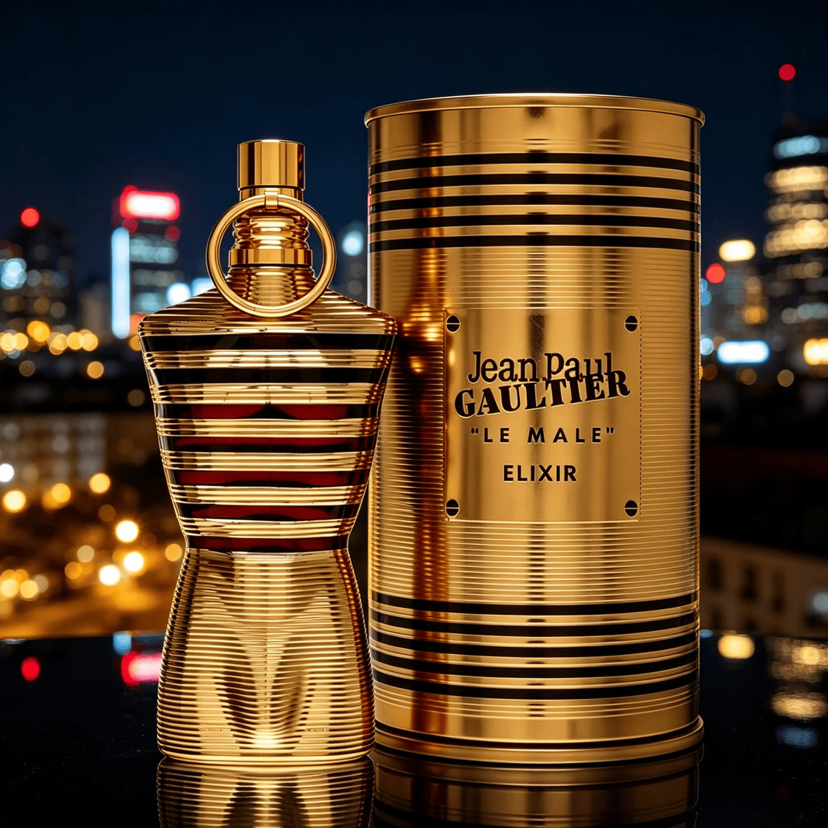 Jean Paul Gaultier Le Male Elixir Parfum for Men Unisex Perfume Long Lasting Woody Amber Fragrance Spray Luxury Golden Torso Bottle Fragrance Gift for Dating Party Daily Wear