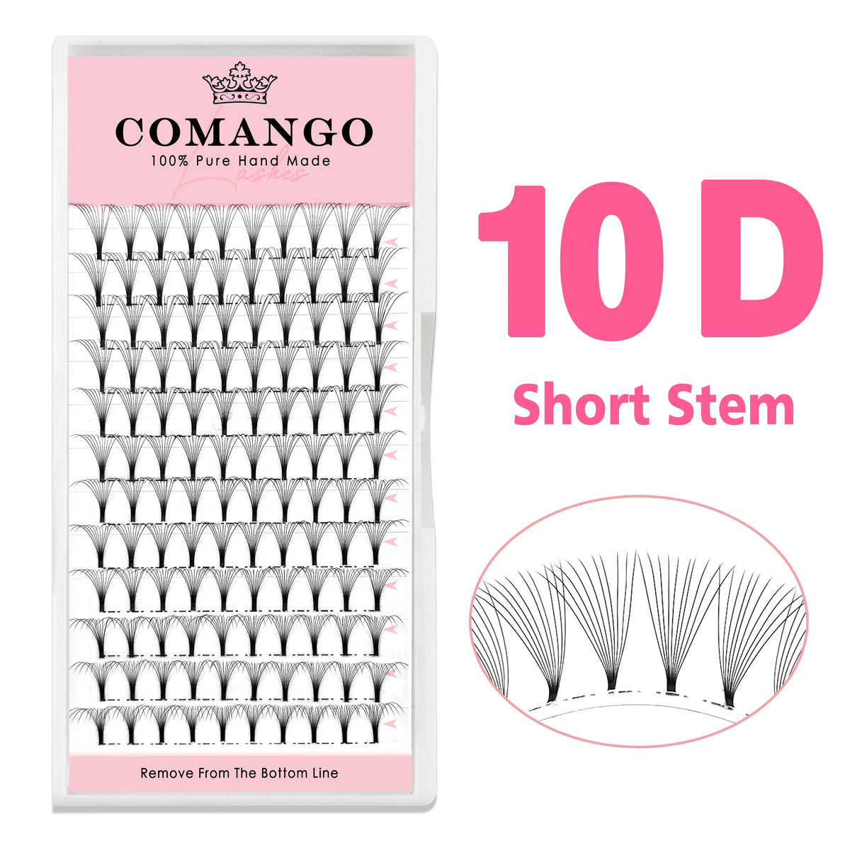 CoMango Premade Volume Fans Short Stem Russian Eyelash Extensions Wide Fans 3D 4D 5D 6D 8D 10D Faux Mink Lashes Wholesale