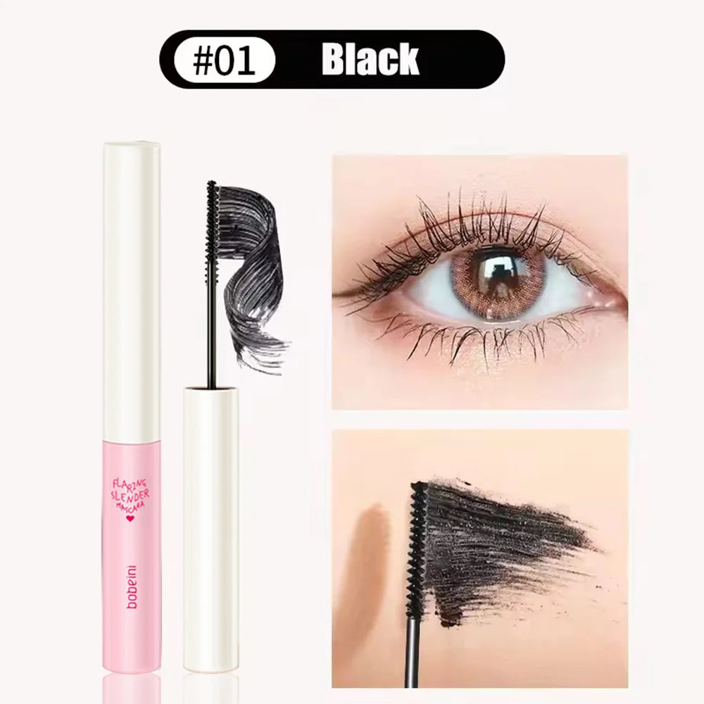 Silk Fiber Curling Mascara, Ultra-Fine Brush, Lengthening & Volumizing, Waterproof, Smudge-Proof, Long-Lasting, Unisex, Eye Safe
