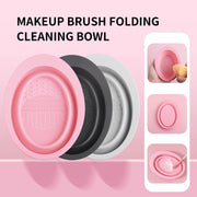 Makeup Brush Cleaning Tool,1pcs Silicone Brush Cleaner Pad Foldable Portable Cleaning Bowl For Makeup Brushes