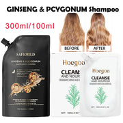 Black Ganoderma Polygonum Multiflorum Shampoo Ginseng Herbal Repair Nourish Hair Soft Smooth Moisturize Scalp Care 100ml/300ml