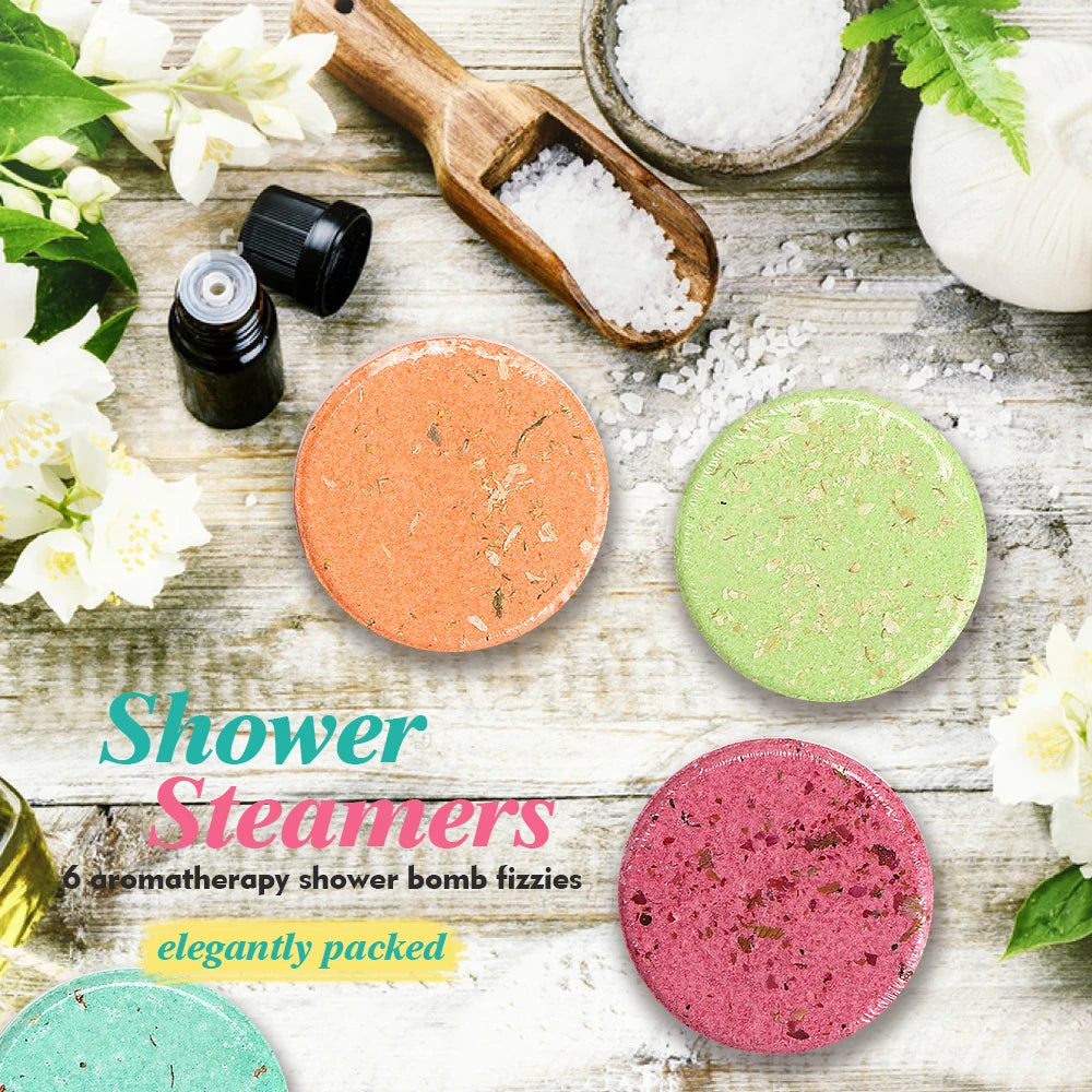 Shower Steamers- 6 Pack Shower Steamer with Lavender Scent, Self-Care Presents for Women Who Have Everything