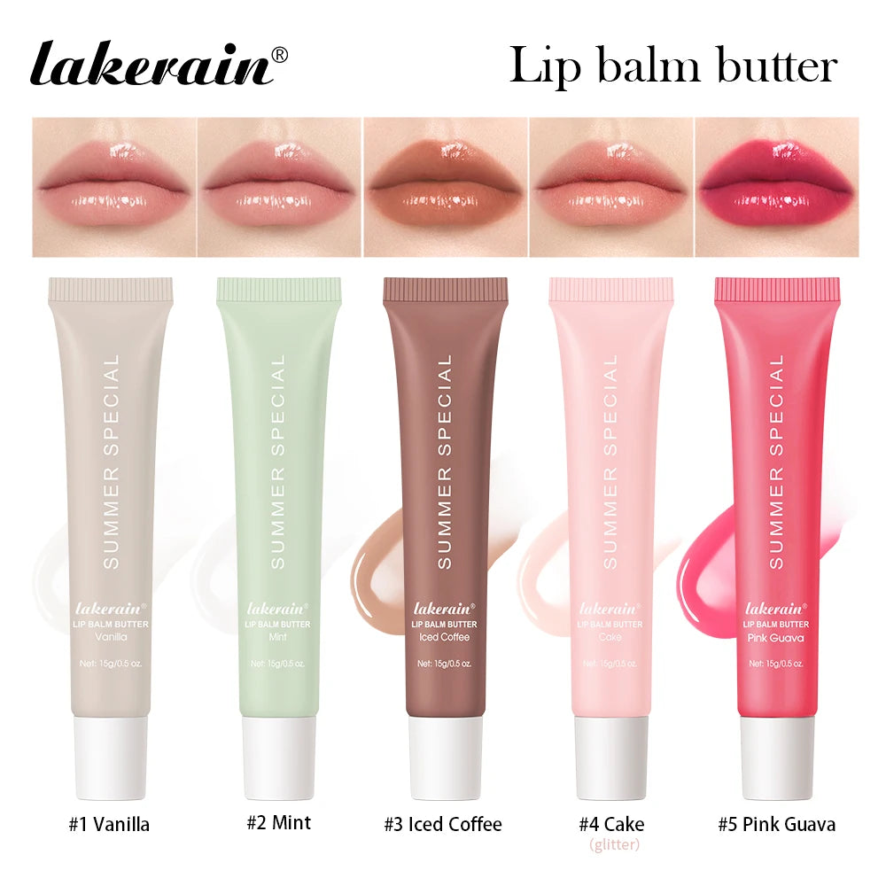 Summer Lip Balm Moisturizing Mirror Lip Gloss Lip Vanilla Mint Iced Coffee Cake Smell Lipstick Transparent Lip Oil  Makeup