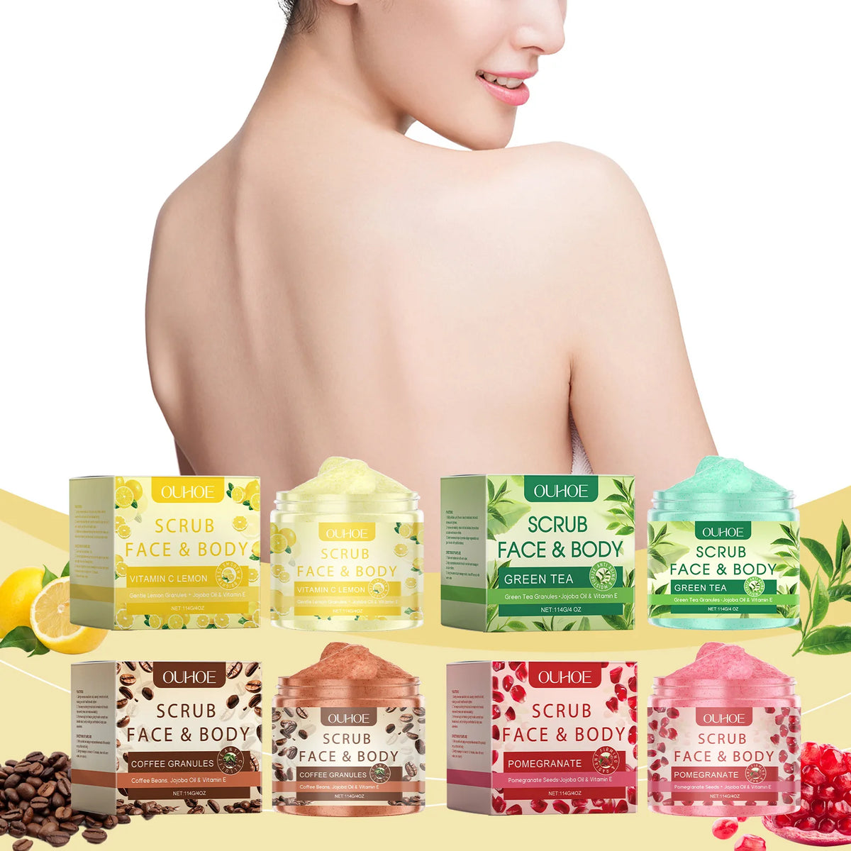 Exfoliating Body Scrub Removing Roughness Oil Cuticle Brightening Softening Hydrating Purifying Smoothing Cleansing Facial Scrub