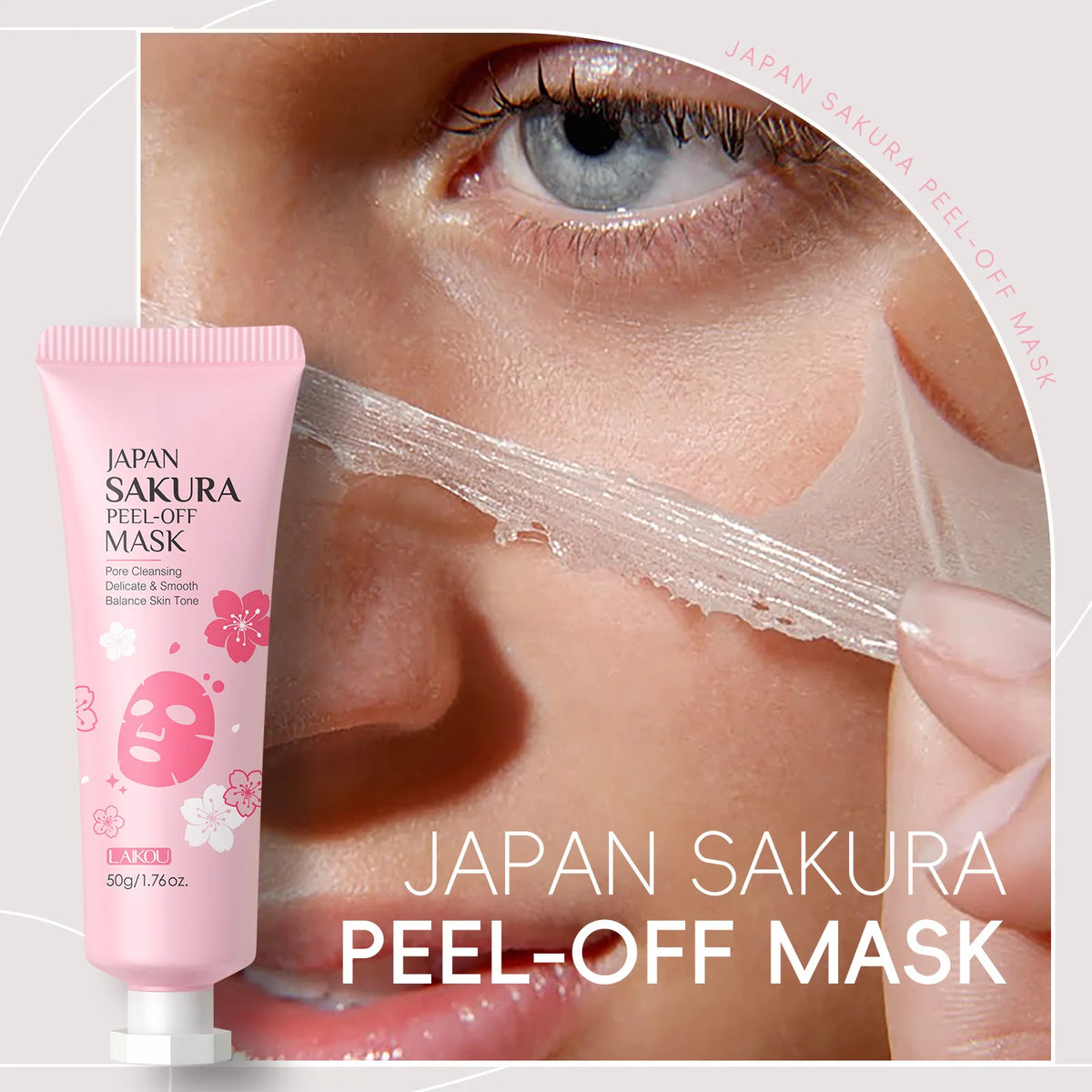 1/2count Japan Sakura Tear-Off Mask 50g Deep Cleansing Cosmetic Residues, Balance Skin Tone, Hydrate & Delicate Skin