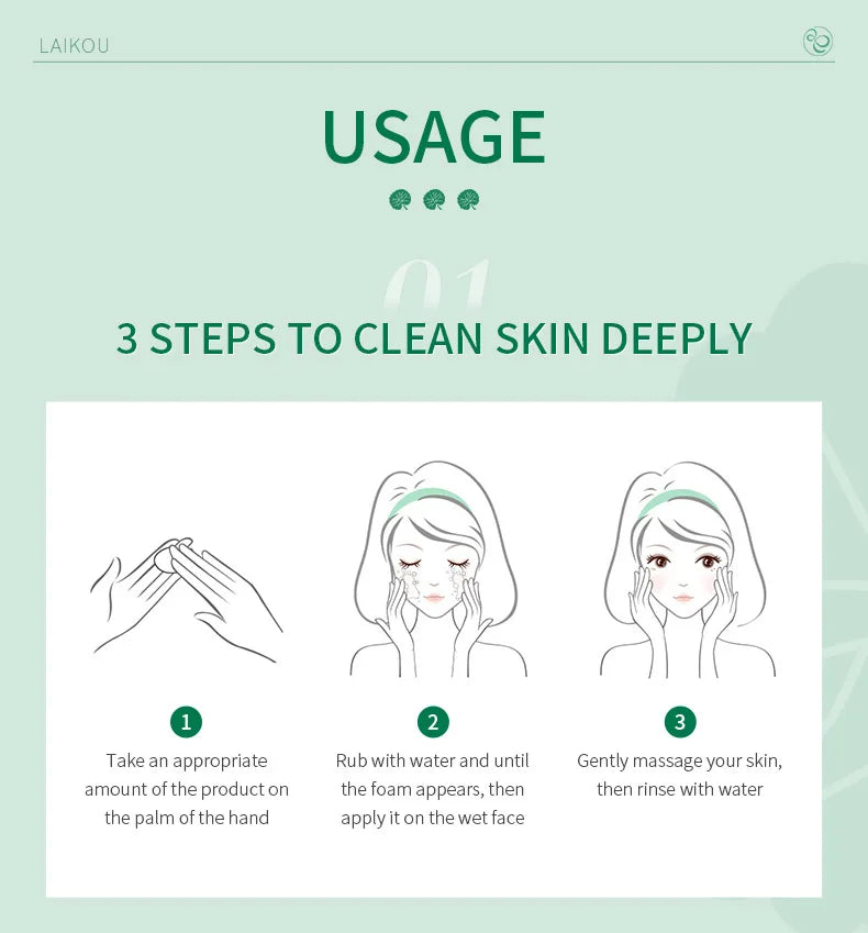 LAlKOU Japan Sakura Gentle Cleansing Facial Cleanser Shrink Pores Deep Clean Oil Control Remove Blackhead Moisturizing Skin Care