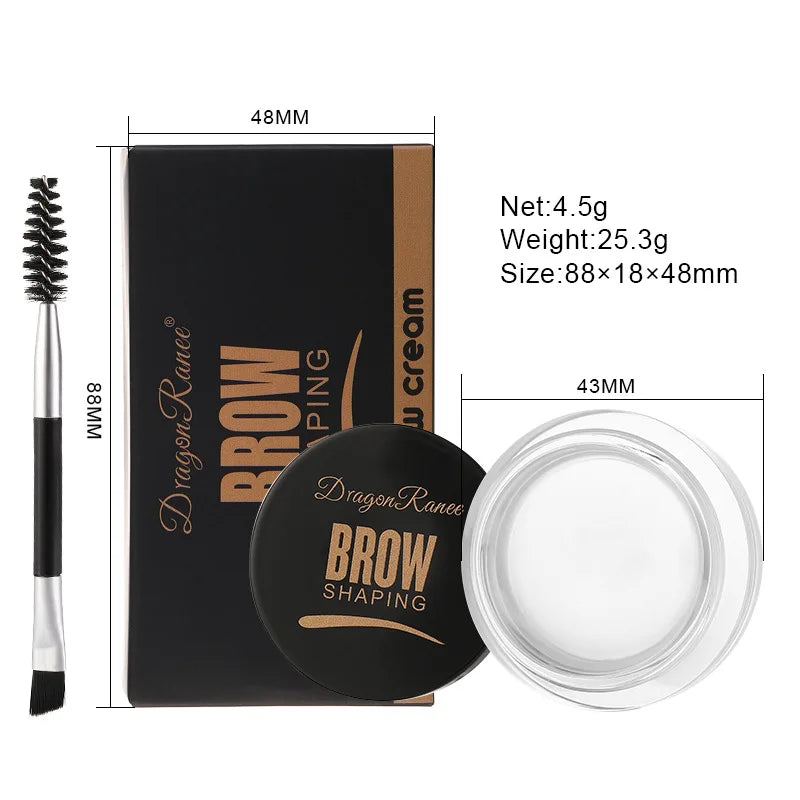 White Bushy Eyebrow Gel - European & American Style, Long-lasting Setting Pomade Soap Wax, Volumizing Sculpting Eyebrow Pen for