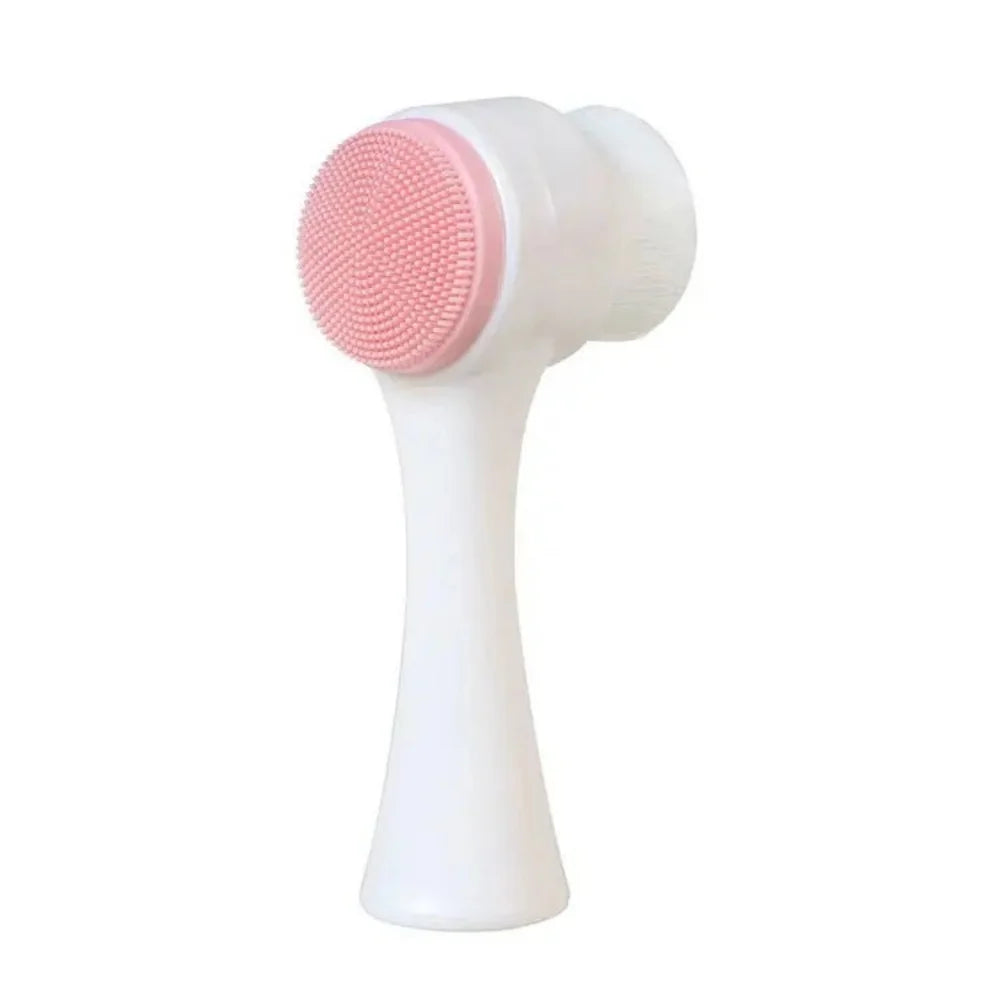 3D Double‑Sided Silicone Facial Cleansing Brush Soft Bristles Face Washing Tool Gentle Skin Exfoliator Massager For Pore Clean