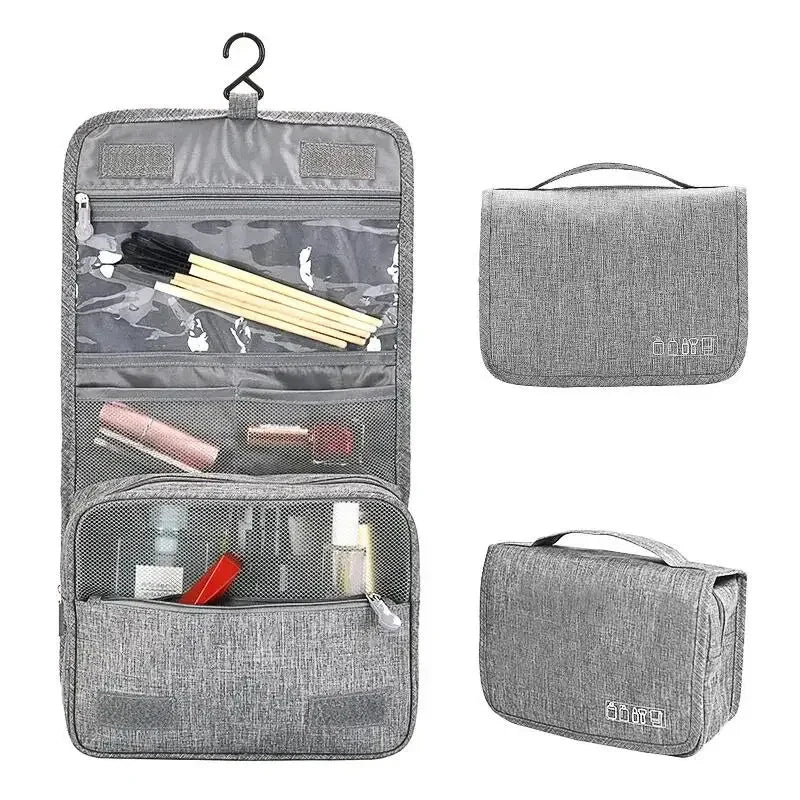Waterproof Oxford Travel Wash Bag, Portable Hanging Cosmetic & Toiletry Organizer for Men & Women