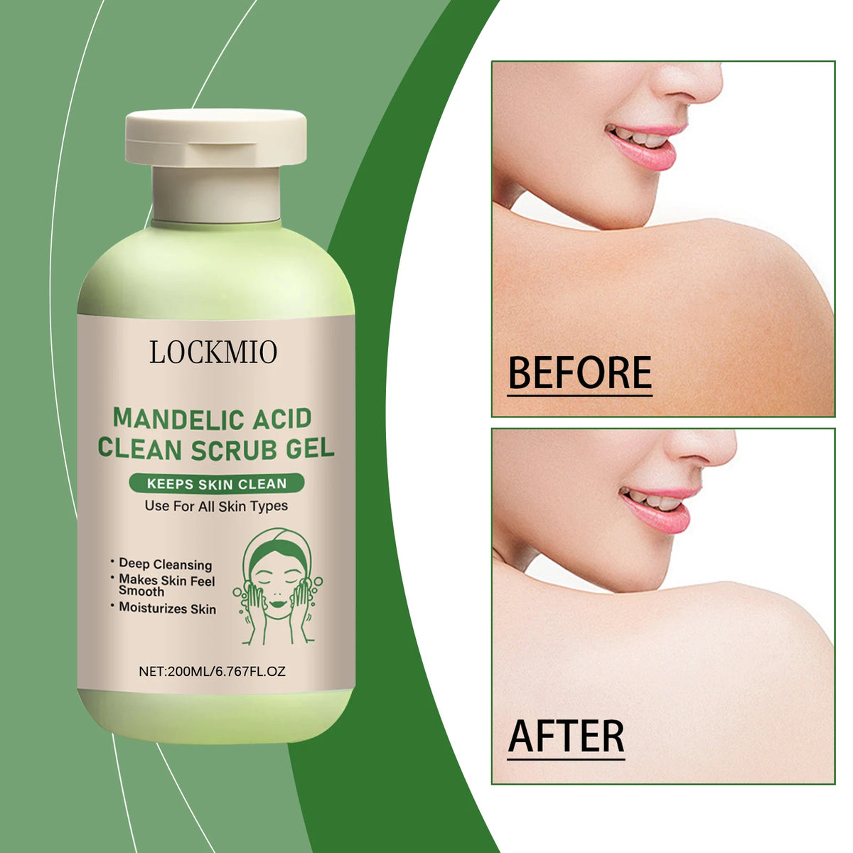 Gentle Exfoliator Dead Smooth Skin Care Product Deep Clean Scrub Improve Facial Texture Appearance Mandelic Acid Clean Scrub Gel