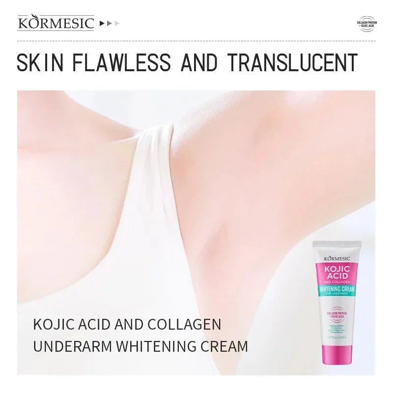 Collagen Underarm Whitening Cream for Dark Skin, Bleaching Underarm Intimate Area Skincare Products