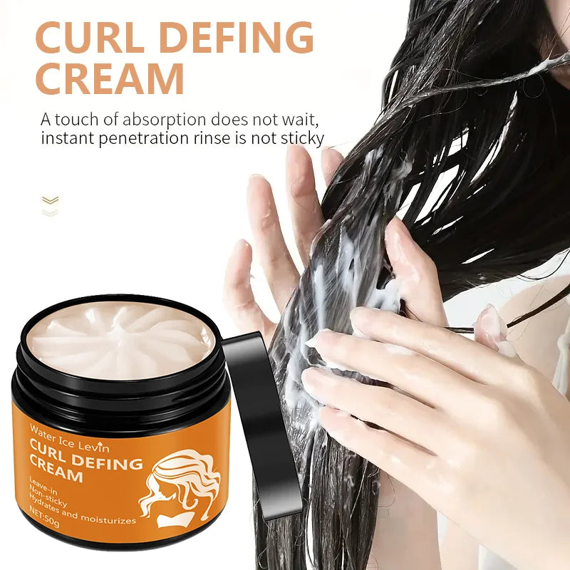 50g Black Castor Oil Curl Styling Cream - Moisturizing hair styling cream for normal hair, suitable for men and women, with an easy-to-use and portable plant-based formula