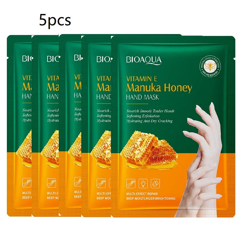 Vitamin E Hand Mask Manuka Honey Nourishing Hydrating Hand Care Film Long-Lasting Moisturizing Soft Smooth Hand Skincare