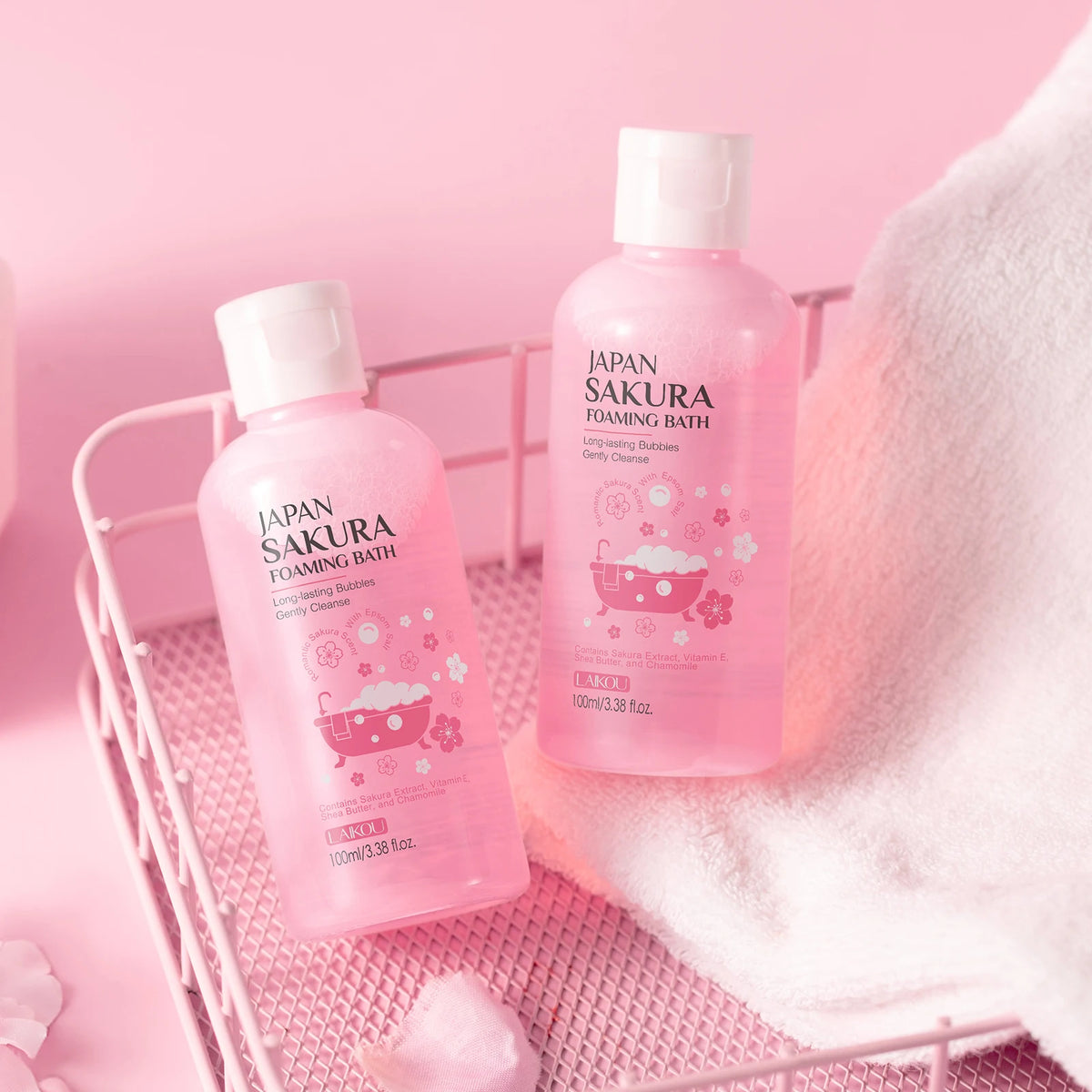 LAIKOU Sakura Foaming Bath Gentle Cleanse Soft Smooth 100ml Japan Bathing Product