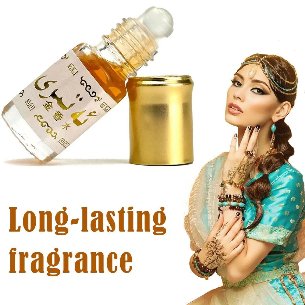 1/3/5pcs 3ml Golden Ball Parfum Mini Portable Middle East Arab Milky Fragrance Floral Scent Lasting Date Exotic Eau De Toilette