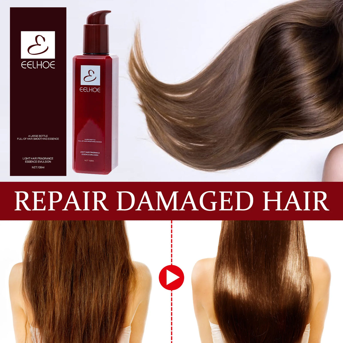 EELHOE Smooth Hair Conditioner Keratin Treatment Professional Straightening Curly Leave-in Repair Damaged Hair Nourishing Serum