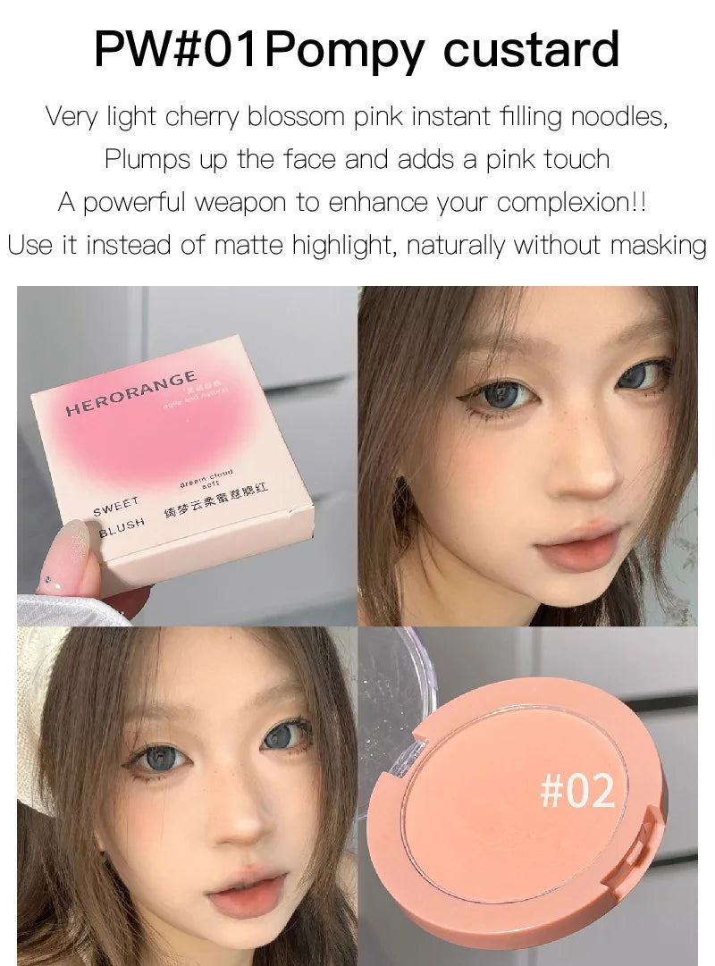 HERORANGE Powder Blusher Natural Matte Color Low Saturation Nude Korean Pure sexy New Powder Blusher