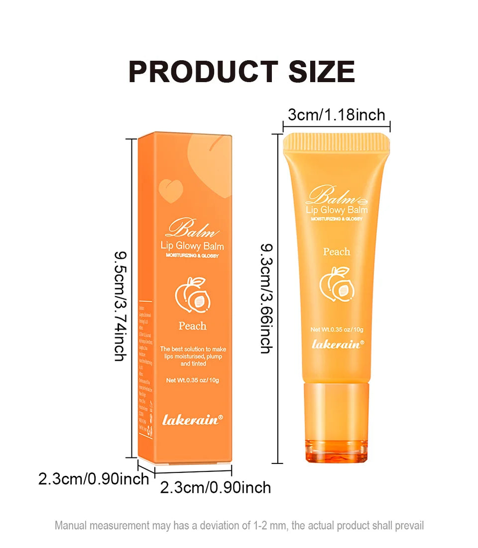 Moisturizing Lip Glow Blam Liquid Lip Gel Mask Reduce Lip Line Remove Dead Skin Peach Grape Lip Gloss Lips Care Product 10g