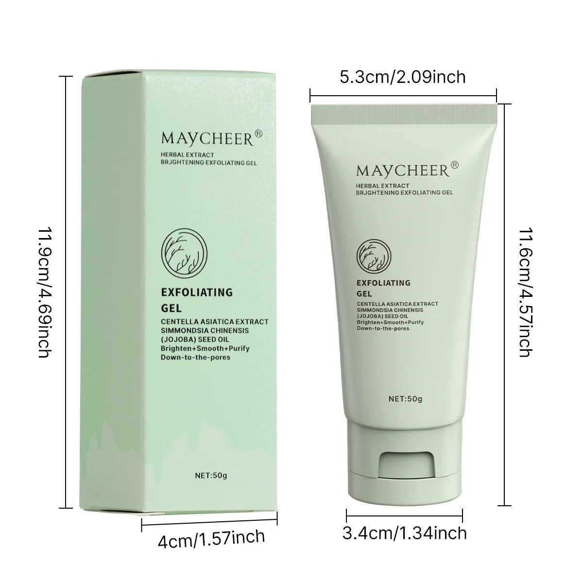 Herbal Extract Exfoliating Gel, Cleansing Scrub Gel, Facial Deep Cleansing Pores and Exfoliation, Moisturizing Skin Care Product