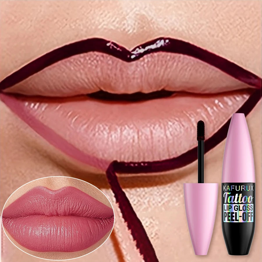 7 Colors Waterproof Lip Tint Peel Off Lip Liner Tattoo Lipgloss Long Lasting Matte Pink Red Brown Contour Makeup Lips Stain Gift