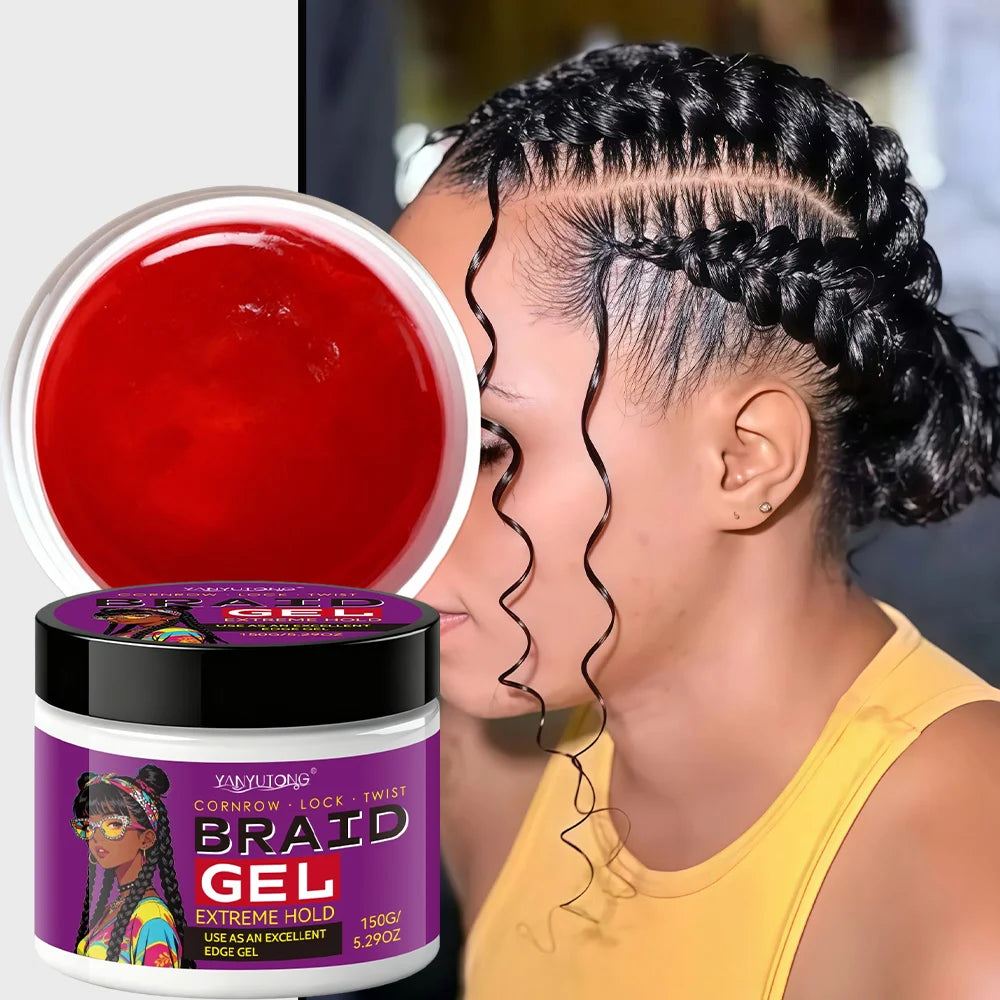 Styling Broken Hair Braiding Gel, Carbom Formula, Edge Control Twisting Gel Tame Frizz & Edges, Braiding Gel, Hailine Control,
